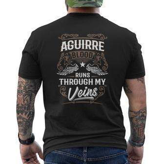 Aguirre Blood Runs Through My Veins Legend Name T Shirt Mens Back Print T-shirt - Seseable