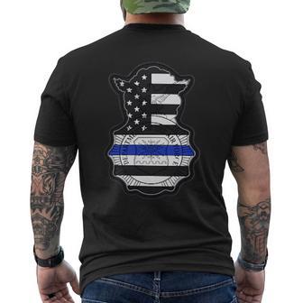 Air Force Security Forces Defender Thin Blue Line Men's T-shirt Back Print - Monsterry UK