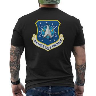 Air Force Space Command Afspc Military Veteran Insignia Mens Back Print T-shirt | Mazezy