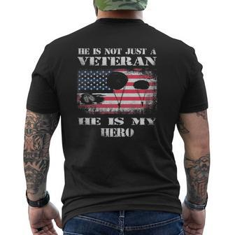 Airborne Infantry Paratrooper American Flag He Is My Hero Mens Back Print T-shirt | Mazezy