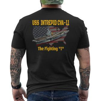 Aircraft Carrier Uss Intrepid Cva-11 Veterans Day Father Day Men's T-shirt Back Print - Monsterry