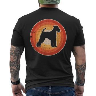 Airedale Terrier Retrointage 60S 70S Sunset Dog Lovers T-Shirt mit Rückendruck - Geschenkecke