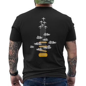 Airplane Guitar Retro Style Men's T-shirt Back Print - Seseable