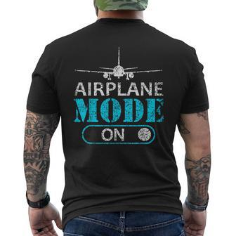 Airplane Mode On Aviator Aviation Pilot Men's T-shirt Back Print - Seseable