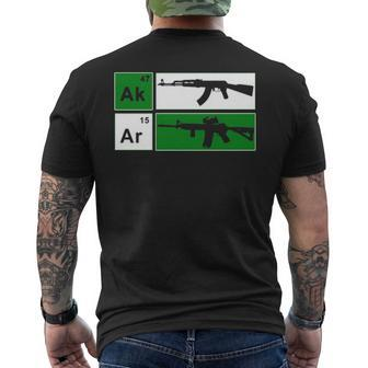 Ak47 Ar15 Riffle Adult's Nra Cool Gun Defense Men's T-shirt Back Print | Mazezy