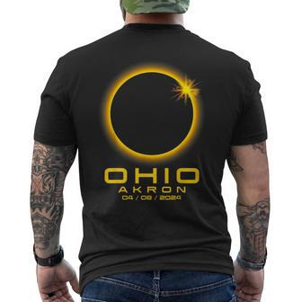 Akron Ohio Oh Total Solar Eclipse 2024 Men's T-shirt Back Print | Mazezy