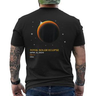 Akron Ohio Oh Total Solar Eclipse April 8 2024 Men's T-shirt Back Print - Monsterry