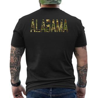 Alabama Camo Distressed Men's T-shirt Back Print - Monsterry