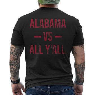 Alabama Vs All Y'all Vintage Weathered Southerner Men's T-shirt Back Print - Monsterry CA