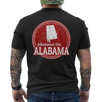 Alabama Yellowhammer State With Silhouette Men's T-shirt Back Print - Monsterry DE