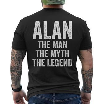 Alan The Man The Myth The Legend First Name Alan Men's T-shirt Back Print - Seseable
