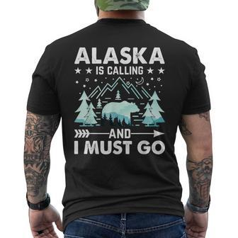 Alaska Is Calling And I Must Go Men's T-shirt Back Print - Thegiftio UK