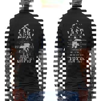 Alaska The Last Frontier Adventure Alaskan Home Mens Back Print T-shirt - Thegiftio