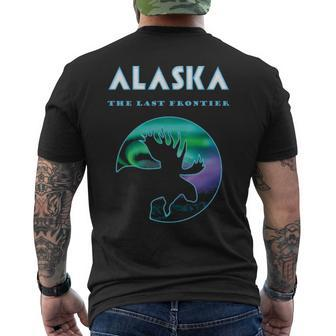 Alaska Northern Lights Alaskan Moose With Aurora Men's T-shirt Back Print | Mazezy