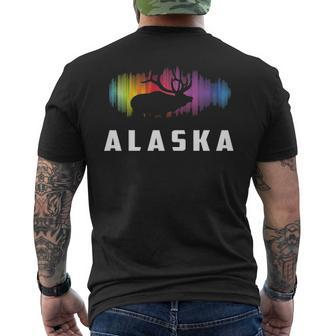Alaska Reindeer Polar Lights And Moose Men's T-shirt Back Print | Mazezy