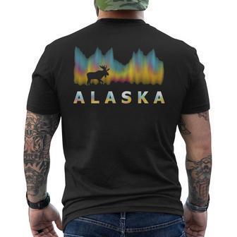 Alaska Reindeer Polar Lights And Moose Men's T-shirt Back Print | Mazezy