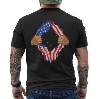 Alaska Roots Inside State Flag American Proud Men's T-shirt Back Print | Mazezy