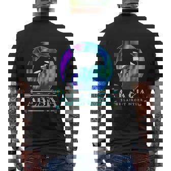 Alaska State Pride Alaska Northern Lights Alaskan Orca Whale Mens Back Print T-shirt - Thegiftio