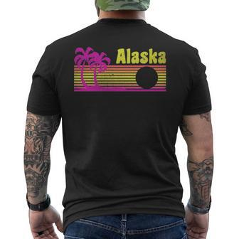 Alaska Tropical Neon Sunset Men's T-shirt Back Print | Mazezy