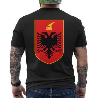 Albania Flag Red & Albanian Eagle S T-Shirt mit Rückendruck - Geschenkecke