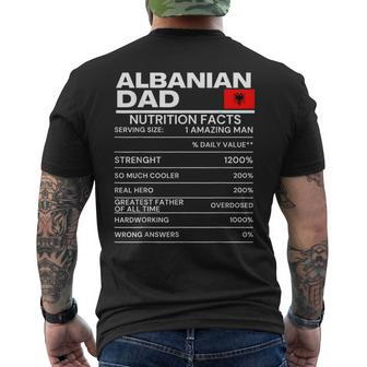 Albanian Dad Nutrition Facts National Pride Fathers Day Men's T-shirt Back Print - Monsterry CA