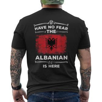Albanian Have No Fear Albanian Is Here Albania Flag Men's T-shirt Back Print - Monsterry AU