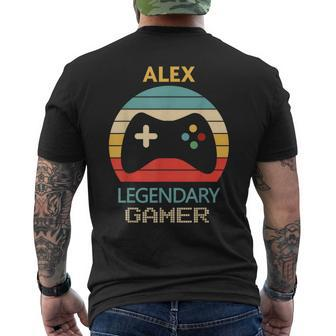 Alex Name Personalised Legendary Gamer Men's T-shirt Back Print - Seseable