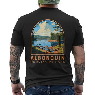 Algonquin Provincial Park Canada Vintage Emblem Men's T-shirt Back Print - Monsterry