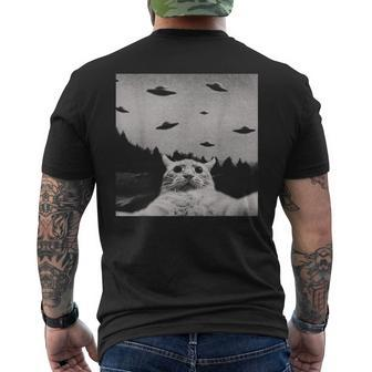 Alien Ufo Cat T-Shirt mit Rückendruck - Seseable