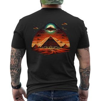 Aliens Space Ufo Ancient Egyptian Pyramids Science Fiction Men's T-shirt Back Print - Monsterry CA