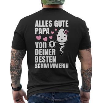 Alles Gute Papa Wünscht Dir Dein Beste Schwimmerin Father's Day S T-Shirt mit Rückendruck - Geschenkecke