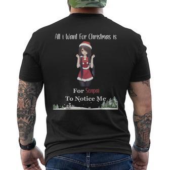 Alles Was Ich Zu Weihnachten Want Ist Dass Senpai Mich Bemerkt Kurumi T-Shirt mit Rückendruck - Seseable