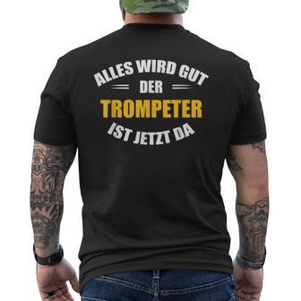 Alles Wird Gut Trumpeter Herren-Kurzärmliges Herren-T-Kurzärmliges Herren-T-Shirt in Schwarz, Musikliebhaber Design - Seseable
