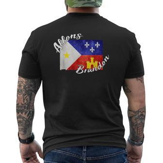 Allons Brandon Louisiana Acadiana Flag Lafayette Mens Back Print T-shirt - Thegiftio UK