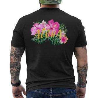 Aloha Hibiscus Flowers Men's T-shirt Back Print - Monsterry AU