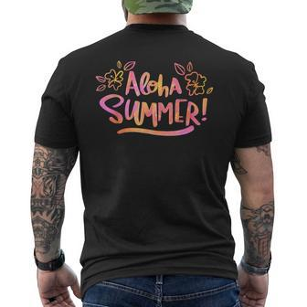 Aloha Sommer Unisex Kurzärmliges Herren-T-Kurzärmliges Herren-T-Shirt mit Blumenmuster, Schwarz - Seseable