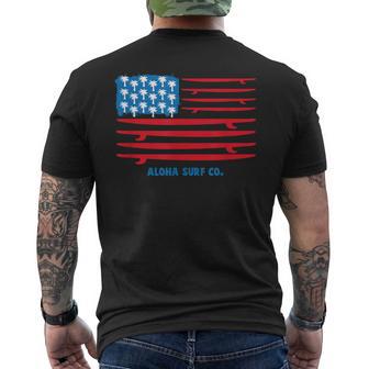 Aloha Surf Hawaii American Flag Men's T-shirt Back Print - Monsterry UK