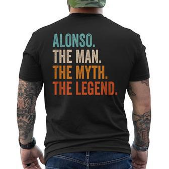Alonso The Man The Myth The Legend First Name Alonso Men's T-shirt Back Print - Seseable
