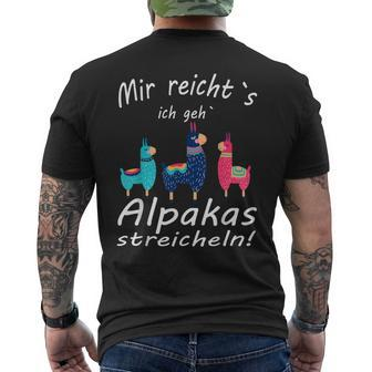 Alpaca And Lamas Mir Reichts Ich Geh Alpacas Strokes T-Shirt mit Rückendruck - Seseable