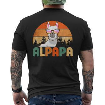 Alpapa Alpaca Llama Fan Lover Father's Day Daddy Papa Men's T-shirt Back Print - Thegiftio UK