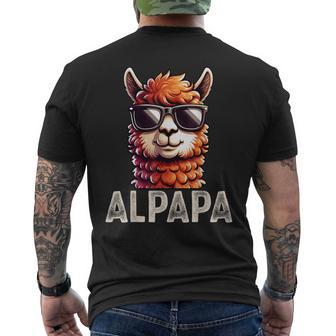 Alpapa Alpaca Lama Father's Day Dad Saying Father's Day Men's T-shirt Back Print - Seseable