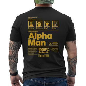 Alpha African 1906 Fraternity Information Description Men's T-shirt Back Print - Seseable