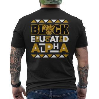 Alpha African Fraternity 1906 Black Educated Alpha Men's T-shirt Back Print - Seseable