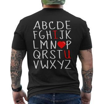 Alphabet Abc I Love You Valentines Day Heart Men's T-shirt Back Print - Monsterry DE