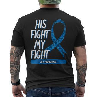 Als Awareness Ribbon Mnd Lou Gehrig's Disease Blue Men's T-shirt Back Print - Monsterry CA