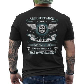 Als Gott Mich Vor 40 Jahren Schuf Grinste Er - Kurzärmliges Herren-T-Kurzärmliges Herren-T-Shirt zum 40. Geburtstag - Seseable