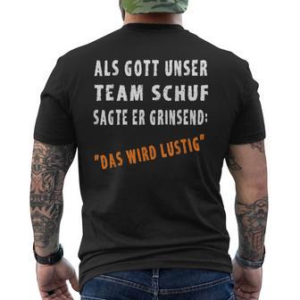 Als Gott Unser Team T-Shirt mit Rückendruck - Seseable