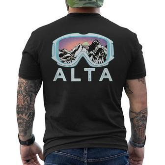 Alta Ski Alta Ut Skiing Snow Mens Back Print T-shirt - Thegiftio UK