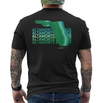 Altamonte Springs Florida Green Repeat Fl City Men's T-shirt Back Print - Monsterry DE