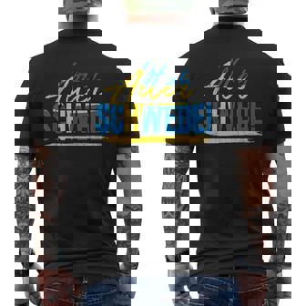 Alter Schwede! Schwarzes Kurzärmliges Herren-T-Kurzärmliges Herren-T-Shirt, Blau-Gelber Aufdruck, Unisex - Seseable